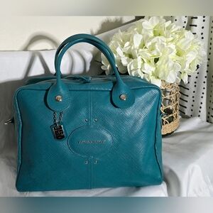 Longchamp QUADRI 2-way Boston Tote bag | Large, Turquoise (greenish-blue) EUC